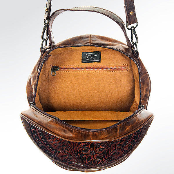 ADBG498 American Darling Hand Tooled Floral Leather Western Canteen Bag