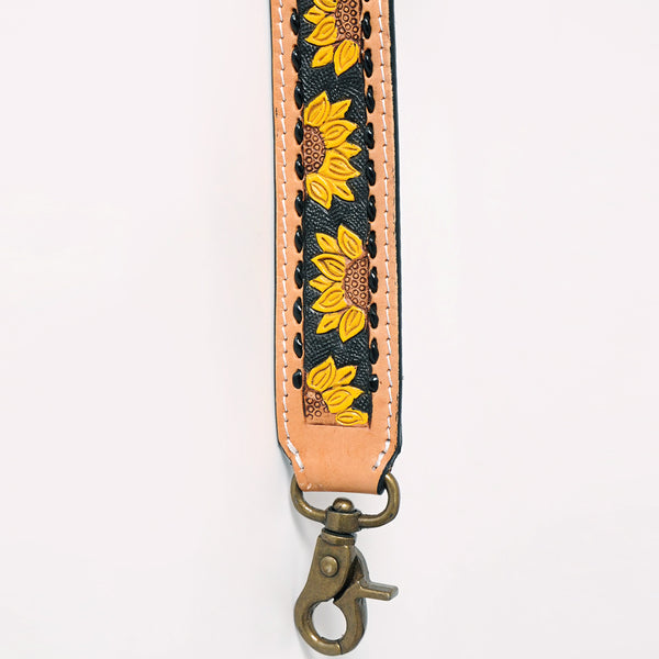 LC-ADSTF101BKBU Hand Tooled Genuine Leather Handle Strap