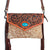 ADBGD101 American Darling Western Hand Tooled Floral Envelope - Turquoise Stone & Cowhide