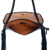 ADBGD106 American Darling Hair-On Cowhide Crossbody Bag with Tooled Leather Star Patch & Fringe