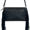 ADBGD106 American Darling Hair-On Cowhide Crossbody Bag with Tooled Leather Star Patch & Fringe
