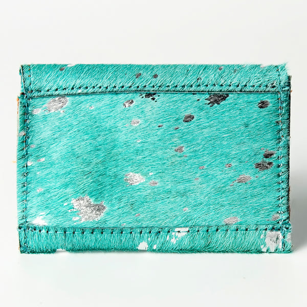 LC-ADBGZ141 Hair-On Cowhide Card Holder - Western Leather Mini Wallet