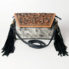ADBGD111 American Darling Genuine Leather Hair On Hide Fringe Crossbody Envelope