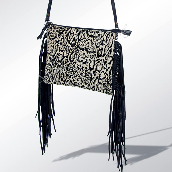 ADBG109 American Darling Hair-On Cowhide Crossbody Bag with Fringe