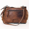 ADBG499BRW American Darling Hand Tooled Floral & Hair-On Cowhide Fringed Western Envelop Bag