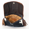 ADBG499BRW American Darling Hand Tooled Floral & Hair-On Cowhide Fringed Western Envelop Bag