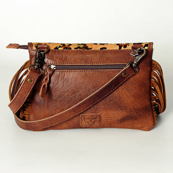 ADBG506CHEGOFRNG American Darling Small Cross Body Bag - Hand Tooled Floral & Hair-On Cowhide Western Bag