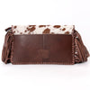 ADBGD106 American Darling Hair-On Cowhide Crossbody Bag with Tooled Leather Star Patch & Fringe