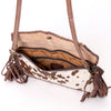 ADBGD106 American Darling Hair-On Cowhide Crossbody Bag with Tooled Leather Star Patch & Fringe