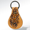 LC-ADKR143 Hand-Tooled Leather Keyring with Floral Design