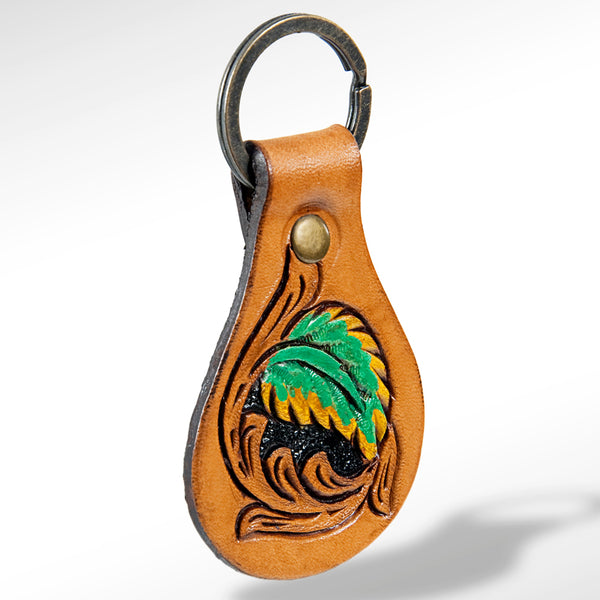 LC-ADKR148 Hand Tooled Genuine Leather Keyring