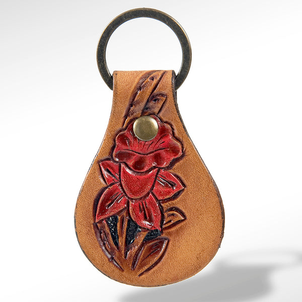 LC-ADKR149 Hand Tooled Genuine Leather Keyring