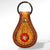 LC-ADKR155 Tooled Leather Keychain Red Flower Design