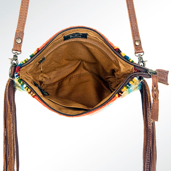 ADBG236 American Darling Handcrafted Cross body Bag with Hand-Woven Saddle Blanket & Fringes