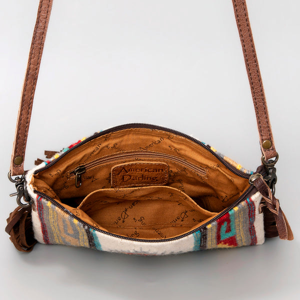ADBG236 American Darling Handcrafted Cross body Bag with Hand-Woven Saddle Blanket & Fringes