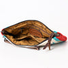 ADBG344 Southwestern Wool Wristlet Clutch with Tribal Pattern and Leather Strap