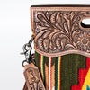 ADBG496 American DarlingAztec Wool Crossbody Bag with Hand Tooled Leather & Fringe