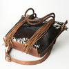 ADBG511BRW American Darling Genuine Cowhide Tote Bag with Braided Leather Fringe Straps Western Crossbody