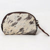 ADBG444 Hair-On Cowhide Leather Coin Purse Western Mini Zip Wallet