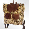 ADBGI110 Tooled Leather Western Backpack - Hair-On Hide with Floral Carving