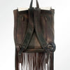 LC-ADBGZ196BRW Genuine Cowhide & Leather Western Backpack with Fringe and Whipstitch - Boho Cowgirl Bag