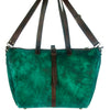 LC-ADBGZ197 Emerald Green Distressed Leather Travel Tote Bag - Western Overnight Weekender