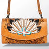 ADBG518 American Darling Hand Tooled Floral Leather Western Crossbody Bag