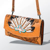 ADBG518 American Darling Hand Tooled Floral Leather Western Crossbody Bag