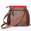 ADBG527RED American Darling Rivetted Concho Red Hair-On Cowhide Western Cross body Bag with Fringes
