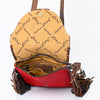 ADBG527RED American Darling Rivetted Concho Red Hair-On Cowhide Western Cross body Bag with Fringes