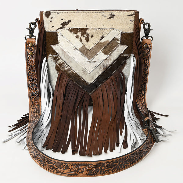 ADBG515 American Darling Hand Tooled Floral Strap Hair-On Cowhide Western Large Cross body Bag
