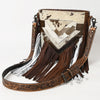 ADBG515 American Darling Hand Tooled Floral Strap Hair-On Cowhide Western Large Cross body Bag