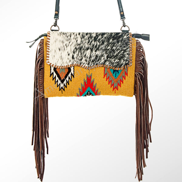 ADBG236 American Darling Handcrafted Western Cross body Bag with Saddle Blanket and Fringes