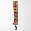 ADBRF130 Hand Tooled Sunflower Leather Wristlet Keychain - Painted Cactus & Western Concho