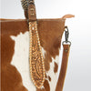 ADBG541 American Darling Hand Tooled Leather & Hair-On Cowhide Western Tote Bag