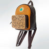 ADBG560 American Darling Hand Tooled Floral Leather Western Backpack with Turquoise Concho