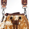 ADBG569 American Darling Hand Tooled Floral Leather & Hair-On Cowhide Western Bucket Bag