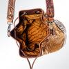 ADBG569 American Darling Hand Tooled Floral Leather & Hair-On Cowhide Western Bucket Bag