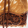 ADBG569 American Darling Hand Tooled Floral Leather & Hair-On Cowhide Western Bucket Bag