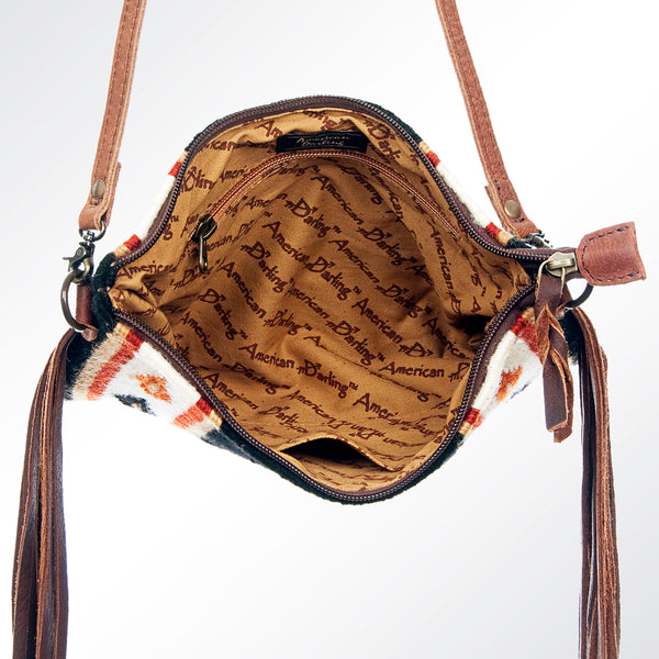 ADBG236 American Darling Handcrafted Cross body Bag with Hand-Woven Saddle Blanket & Fringes