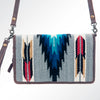 ADBG485 Southwestern Wool Organizer Bag with Leather Trim & Geometric Pattern