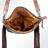 ADBG510 Tooled Leather & Saddle Blanket Crossbody Bag Belle Western Fringe Purse by American Darling
