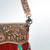 ADBG510 Tooled Leather & Saddle Blanket Crossbody Bag Belle Western Fringe Purse by American Darling