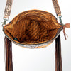 ADBG510 Tooled Leather & Saddle Blanket Crossbody Bag Belle Western Fringe Purse by American Darling