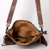 ADBG510 Tooled Leather & Saddle Blanket Crossbody Bag Belle Western Fringe Purse by American Darling
