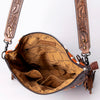 ADBG510 Tooled Leather & Saddle Blanket Crossbody Bag Belle Western Fringe Purse by American Darling
