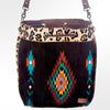 ADBG574 American Darling Southwestern Wool Bucket Bag Drawstring Tote with Leather Strap