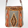 ADBG574 American Darling Aztec Woven Saddle Blanket & Leopard Cowhide Boho Bucket Bag