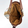 ADBG574 American Darling Aztec Woven Saddle Blanket & Leopard Cowhide Boho Bucket Bag