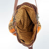 ADBG574 American Darling Aztec Woven Saddle Blanket & Leopard Cowhide Boho Bucket Bag
